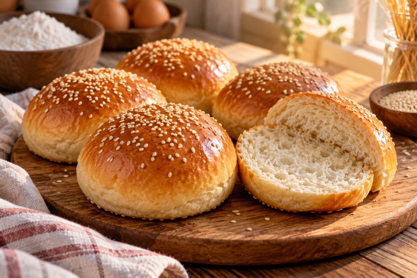 Pão de hambúrguer, referência visual apresentada no guia